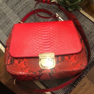 Like new Michael Kors red snakeskin bag